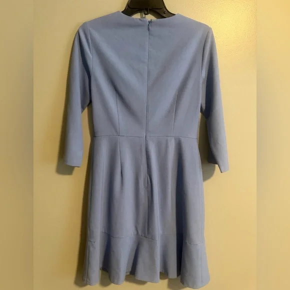 Banana Republic light blue 3/4 sleeve ruffled hem Fitted mini dress size 2 - Picture 7 of 14